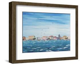 Sea Scene with Houses, 1995-Carolyn Hubbard-Ford-Framed Giclee Print