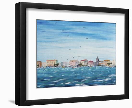 Sea Scene with Houses, 1995-Carolyn Hubbard-Ford-Framed Giclee Print