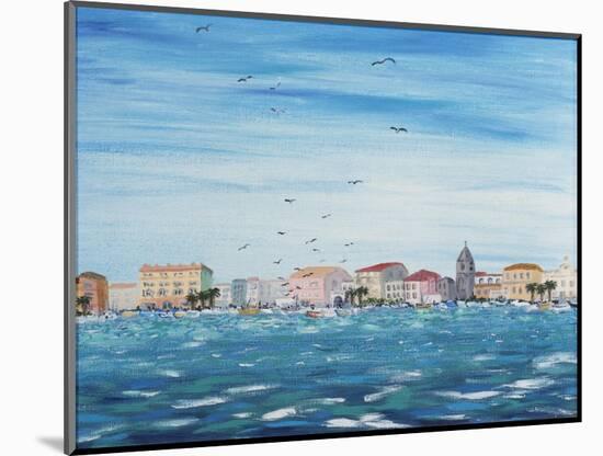 Sea Scene with Houses, 1995-Carolyn Hubbard-Ford-Mounted Giclee Print