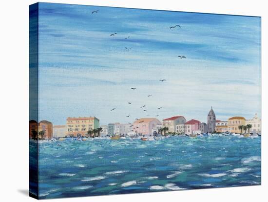 Sea Scene with Houses, 1995-Carolyn Hubbard-Ford-Stretched Canvas