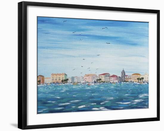 Sea Scene with Houses, 1995-Carolyn Hubbard-Ford-Framed Giclee Print