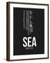 SEA Seattle Airport Black-NaxArt-Framed Art Print