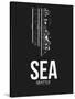 SEA Seattle Airport Black-NaxArt-Stretched Canvas