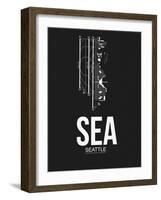 SEA Seattle Airport Black-NaxArt-Framed Art Print