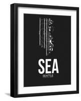 SEA Seattle Airport Black-NaxArt-Framed Art Print