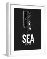 SEA Seattle Airport Black-NaxArt-Framed Art Print