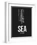 SEA Seattle Airport Black-NaxArt-Framed Art Print