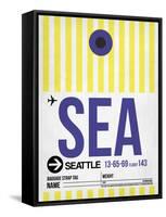 SEA Seattle Luggage Tag 1-NaxArt-Framed Stretched Canvas