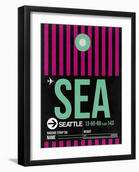 SEA Seattle Luggage Tag 2-NaxArt-Framed Art Print