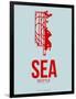 Sea Seattle Poster 1-NaxArt-Framed Art Print