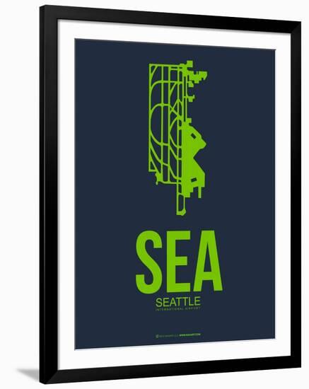 Sea Seattle Poster 2-NaxArt-Framed Art Print