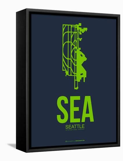 Sea Seattle Poster 2-NaxArt-Framed Stretched Canvas