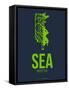 Sea Seattle Poster 2-NaxArt-Framed Stretched Canvas