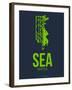 Sea Seattle Poster 2-NaxArt-Framed Art Print