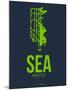 Sea Seattle Poster 2-NaxArt-Mounted Art Print