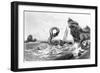 Sea Serpent Attacking Ship-null-Framed Giclee Print