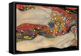 Sea Serpents-Gustav Klimt-Framed Stretched Canvas