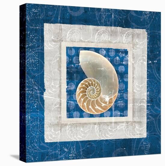 Sea Shell II on Blue-Belinda Aldrich-Stretched Canvas