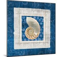 Sea Shell II on Blue-Belinda Aldrich-Mounted Art Print