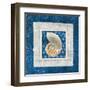 Sea Shell II on Blue-Belinda Aldrich-Framed Art Print