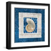 Sea Shell II on Blue-Belinda Aldrich-Framed Art Print