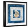 Sea Shell II on Blue-Belinda Aldrich-Framed Art Print