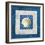 Sea Shell III on Blue-Belinda Aldrich-Framed Art Print