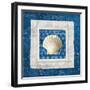 Sea Shell III on Blue-Belinda Aldrich-Framed Art Print