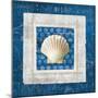 Sea Shell III on Blue-Belinda Aldrich-Mounted Art Print