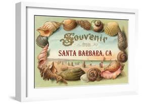 Sea Shells, Souvenir from Santa Barbara, California-null-Framed Art Print