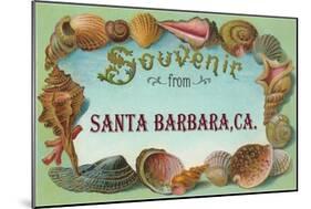 Sea Shells, Souvenir from Santa Barbara, California-null-Mounted Art Print