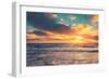 Sea Shore at Sunset with Cloudy Sky-vvvita-Framed Photographic Print