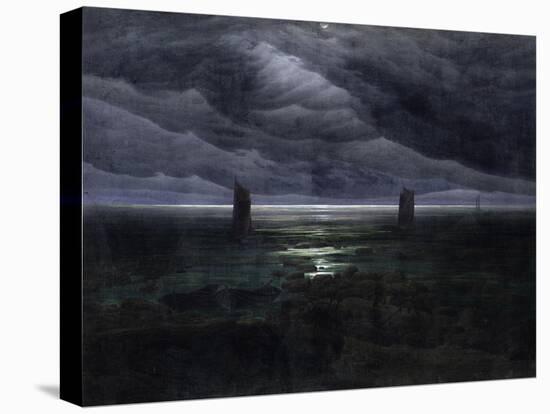 Sea Shore in Moonlight, 1835-36-Caspar David Friedrich-Stretched Canvas