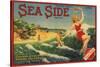 Sea Side Brand - Oxnard, California - Citrus Crate Label-Lantern Press-Stretched Canvas