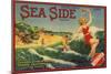 Sea Side Brand - Oxnard, California - Citrus Crate Label-Lantern Press-Mounted Art Print