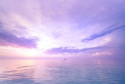 Sea sky clouds, horizon. Colorful seascape horizontal background banner ...