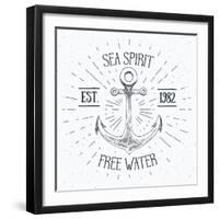 Sea Spirit - Sketched Anchor-Anton Yanchevskyi-Framed Art Print