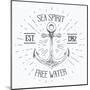 Sea Spirit - Sketched Anchor-Anton Yanchevskyi-Mounted Art Print