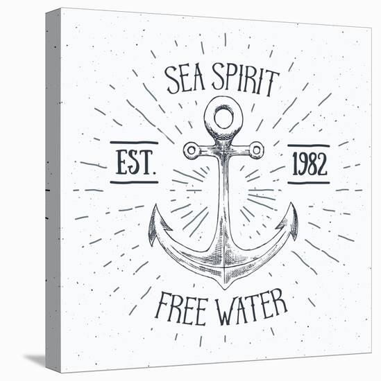Sea Spirit - Sketched Anchor-Anton Yanchevskyi-Stretched Canvas