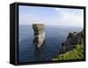 Sea Stack at Downpatrick Head, Near Ballycastle, County Mayo, Connacht, Republic of Ireland-Gary Cook-Framed Stretched Canvas