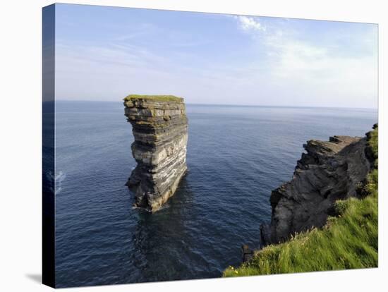 Sea Stack at Downpatrick Head, Near Ballycastle, County Mayo, Connacht, Republic of Ireland-Gary Cook-Stretched Canvas