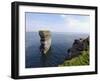 Sea Stack at Downpatrick Head, Near Ballycastle, County Mayo, Connacht, Republic of Ireland-Gary Cook-Framed Photographic Print