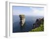 Sea Stack at Downpatrick Head, Near Ballycastle, County Mayo, Connacht, Republic of Ireland-Gary Cook-Framed Photographic Print