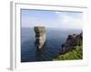 Sea Stack at Downpatrick Head, Near Ballycastle, County Mayo, Connacht, Republic of Ireland-Gary Cook-Framed Photographic Print