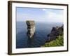 Sea Stack at Downpatrick Head, Near Ballycastle, County Mayo, Connacht, Republic of Ireland-Gary Cook-Framed Photographic Print