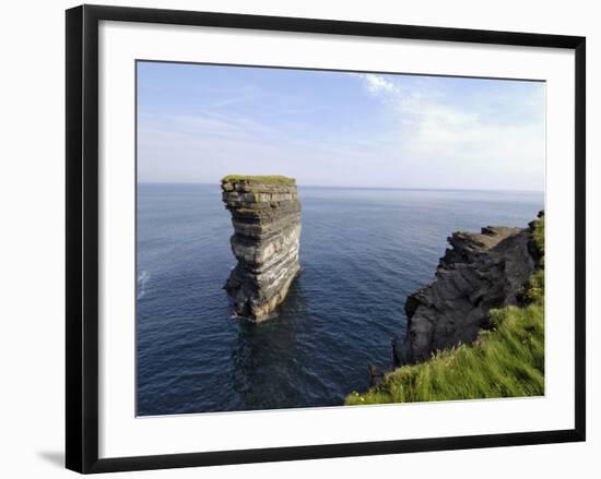 Sea Stack at Downpatrick Head, Near Ballycastle, County Mayo, Connacht, Republic of Ireland-Gary Cook-Framed Photographic Print