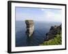 Sea Stack at Downpatrick Head, Near Ballycastle, County Mayo, Connacht, Republic of Ireland-Gary Cook-Framed Photographic Print