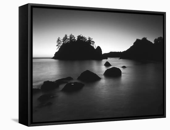 Sea Stack at Sunset, Trinidad, California, USA-Adam Jones-Framed Stretched Canvas