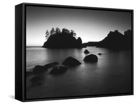 Sea Stack at Sunset, Trinidad, California, USA-Adam Jones-Framed Stretched Canvas
