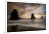 Sea Stack & Surf-Danny Head-Framed Photographic Print